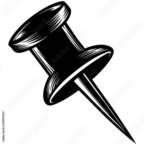 vector illustration of push pin
