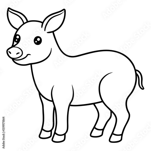 vector illustration of a donkey