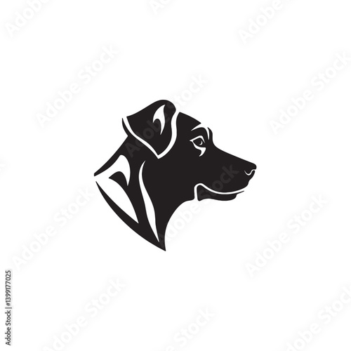 Minimal Dog Emblem Vector in Black & White