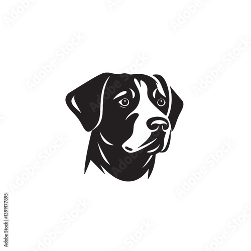 Clean Dog Face Emblem in Vector