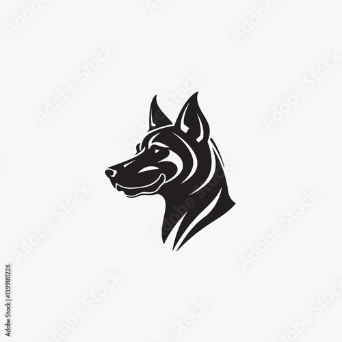Happy Dog Vector Emblem Design