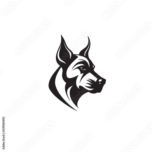 Dog Silhouette Vector Logo in Circle