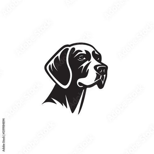 Simple Dog Emblem Logo Vector Format