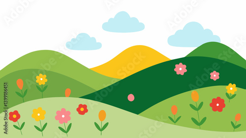 Hills covered in wildflower