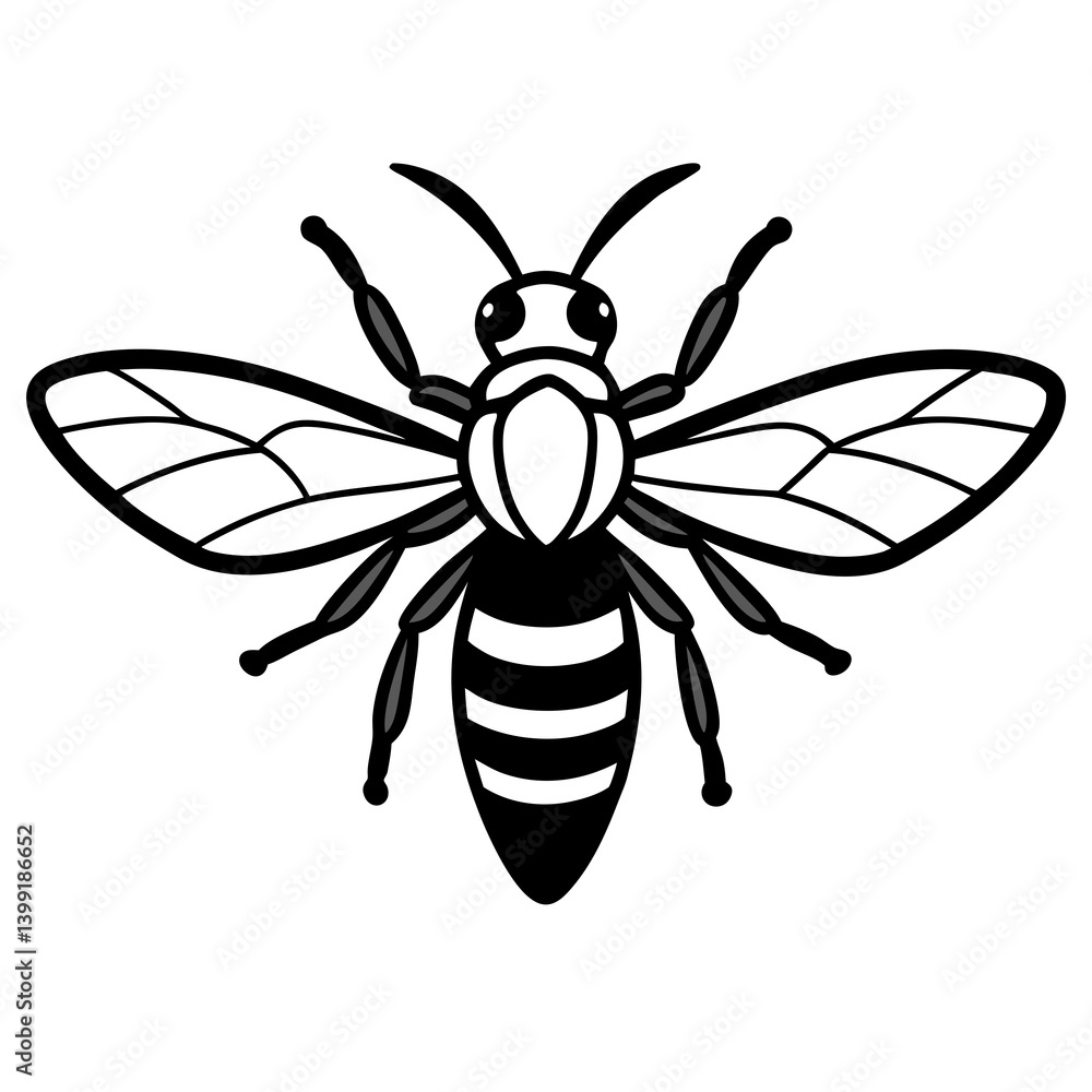 Hornet flying with spread wings Hornet flying with spread wings