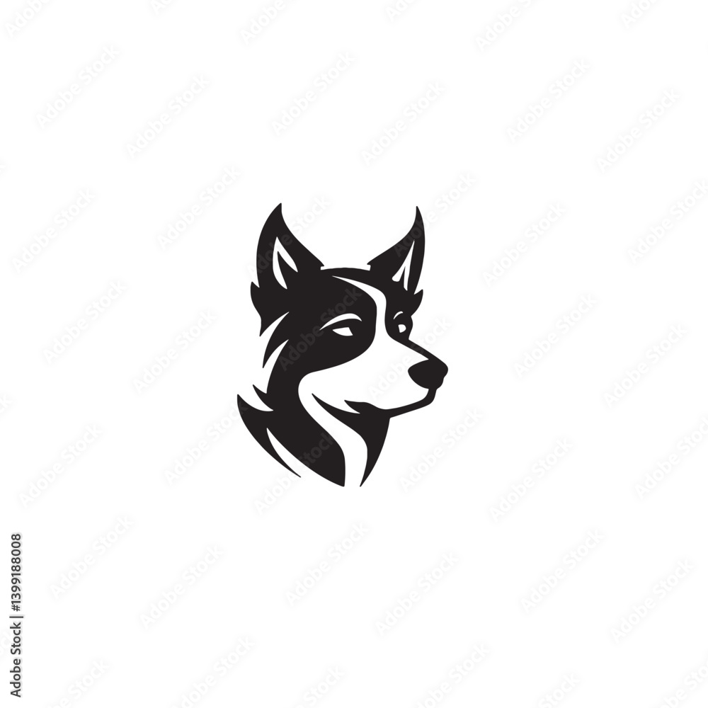 Fototapeta premium Cartoon Dog Face Vector Emblem