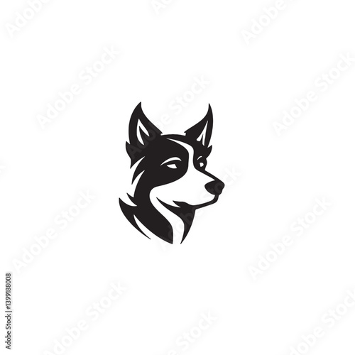 Cartoon Dog Face Vector Emblem