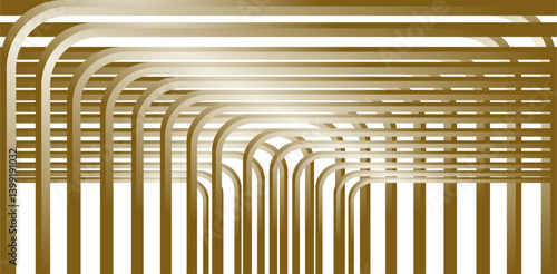geometric composition, repetition of lines or planes with gold and brown gradient colors as inspiration in applied art design or graphic design