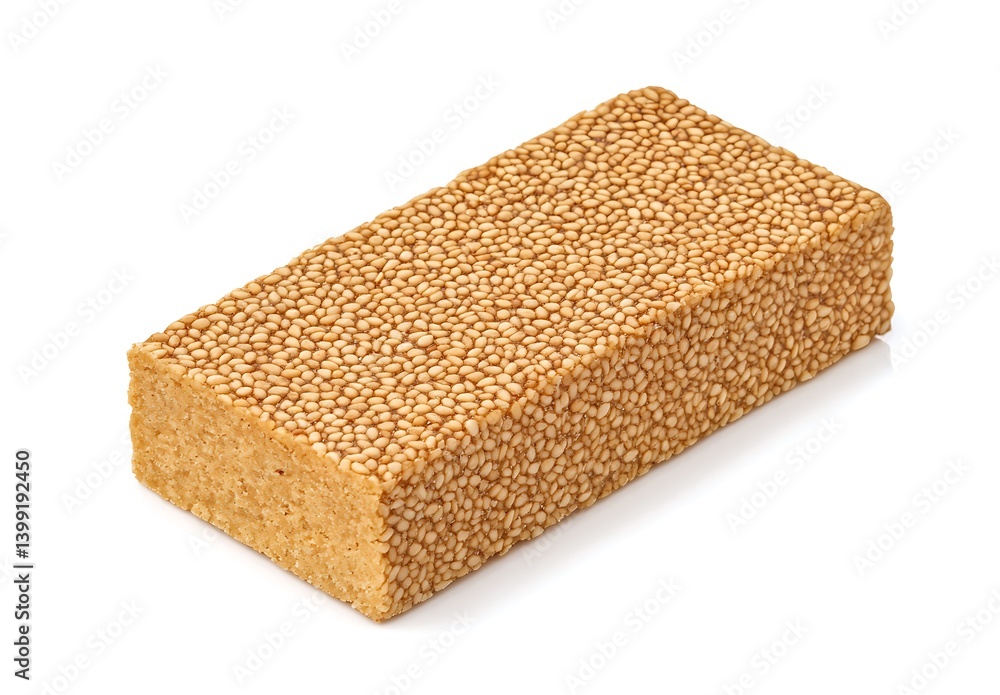 Healthy and Nutritious Sesame Snack Bar on White Background for Culinary Use and Recipes Healthy and Nutritious Sesame Snack Bar on White Background for Culinary Use and Recipes