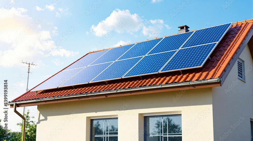 Fototapeta premium solar panels on roof