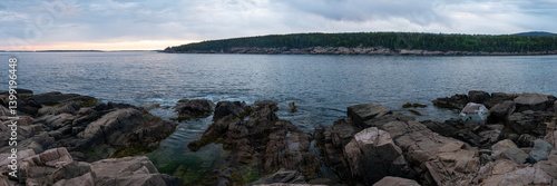 Obraz na płótnie Evening Falls Over Otter Cove in Acadia w salonie