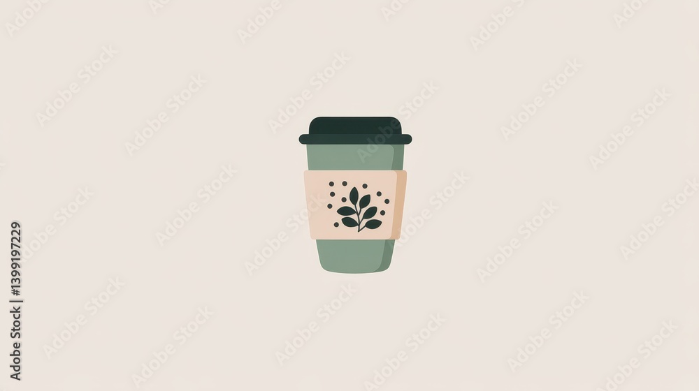 A cute, trendy minimalist logo of a coffee cup on the go in boho style. Flat illustration with neutral colors and a simple design on a clean white background, perfect for modern branding. A cute, trendy minimalist logo of a coffee cup on the go in boho style. Flat illustration with neutral colors and a simple design on a clean white background, perfect for modern branding.