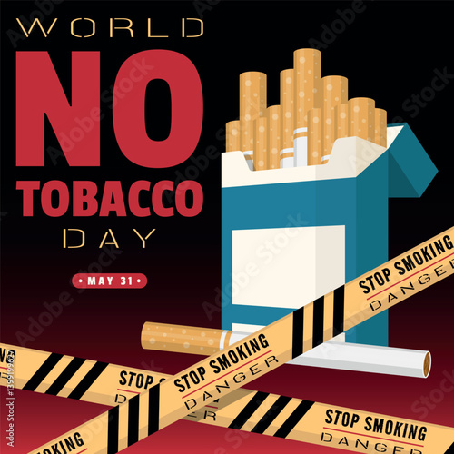 World No Tobacco Day Poster. Tobacco danger warning