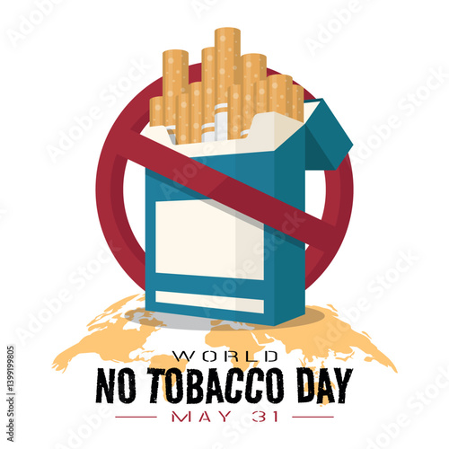 World No Tobacco Day Poster. Stop smoking sign