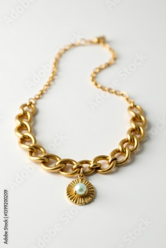 Wallpaper Mural Elegant gold bracelet and necklace set on white background, accessories, luxury, bracelet Torontodigital.ca