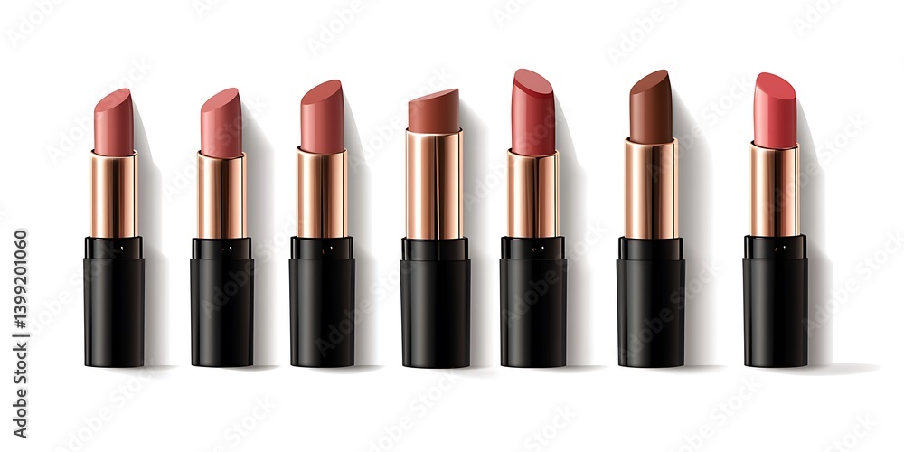 Obraz premium Collection of Elegant Lipsticks in Various Shades for Makeup and Beauty