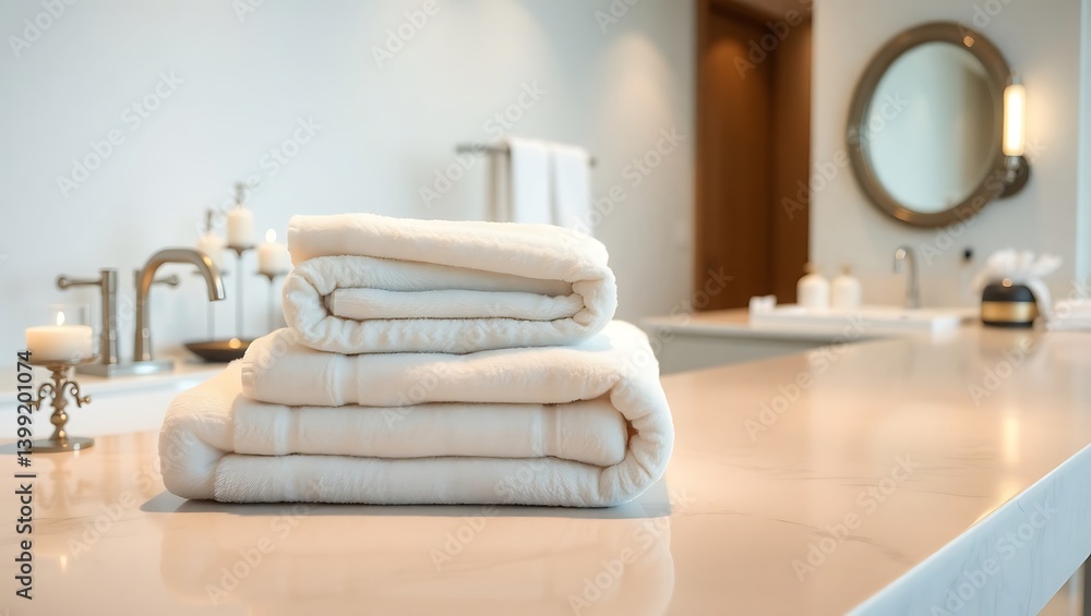 custom made wallpaper toronto digitalNeatly Folded Bath Towels and Elegant Décor in a Serene Bathroom