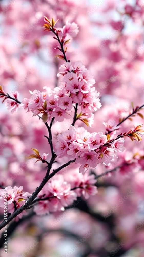 Bloom pink cherry blossoms tree Bloom pink cherry blossoms tree