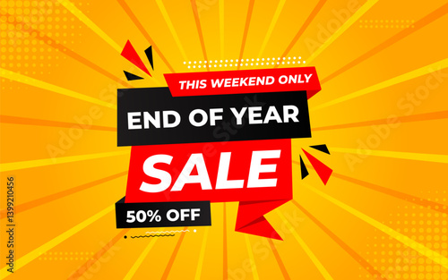 Wallpaper Mural End of Year sale offer banner template. stock clearance background. end of year banner template design for web or social media, Sale special offer. abstract vector design. Torontodigital.ca