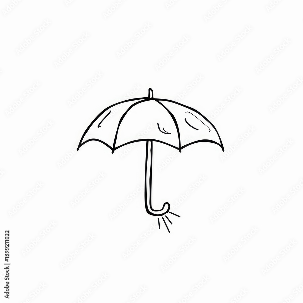 Simple hand-drawn umbrella illustration (1) Simple hand-drawn umbrella illustration (1)
