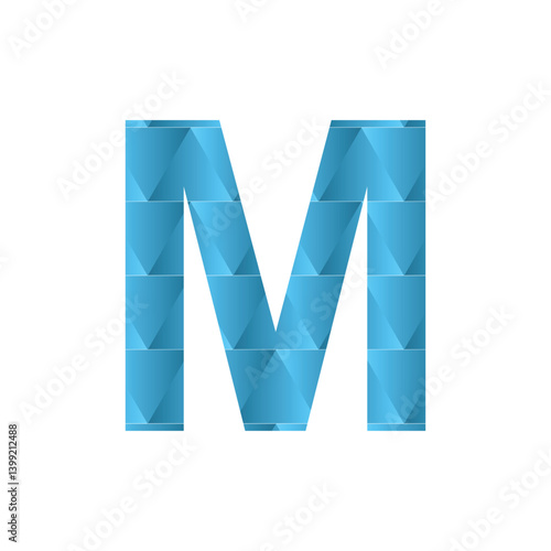 M letter 3d vector illustration logo design. 3d background design.