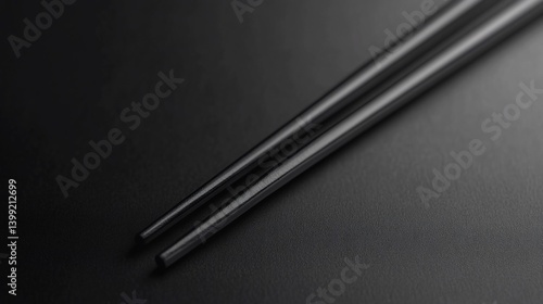 Wallpaper Mural Close-up of sleek black chopsticks on a dark surface. Torontodigital.ca