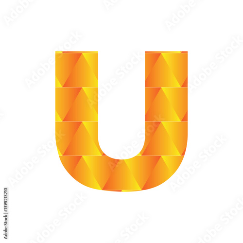 U letter 3d vector illustration logo design. 3d background design.