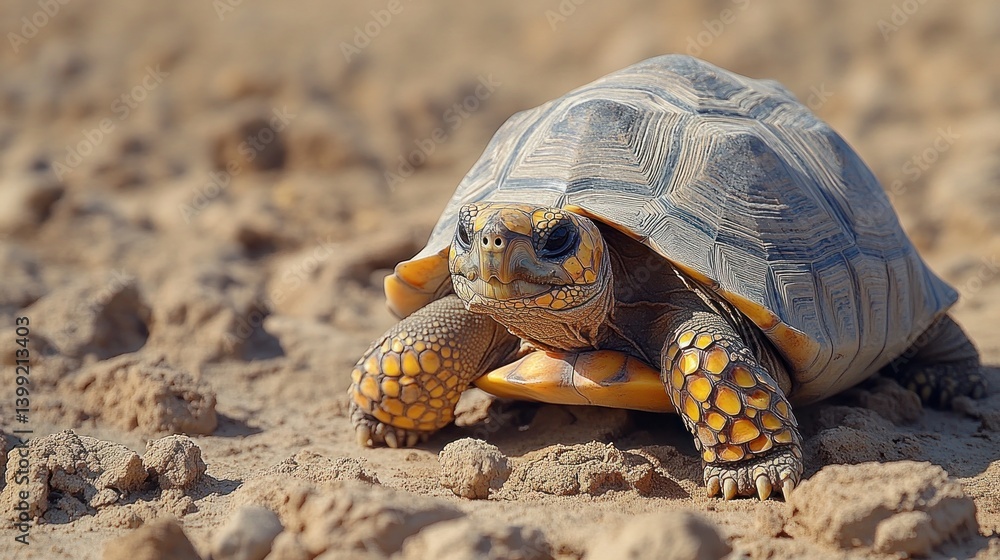 Obraz premium Magnificent Yellow-Footed Tortoise in its Natural Habitat
