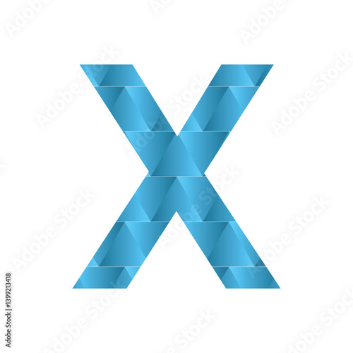 X letter 3d vector illustration logo design. 3d background design.