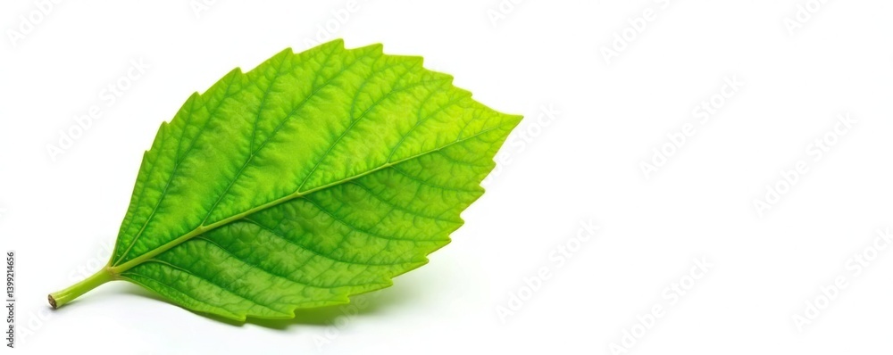 Obraz premium Freshly picked leaf isolated on white background, tree, leaf