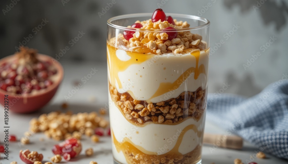 Layered Yogurt Parfait with Granola and Berries Layered Yogurt Parfait with Granola and Berries