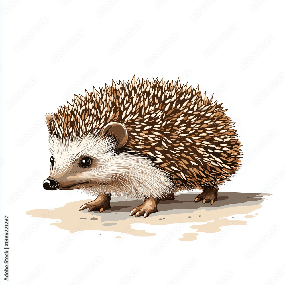 Fototapeta premium hedgehog on white background