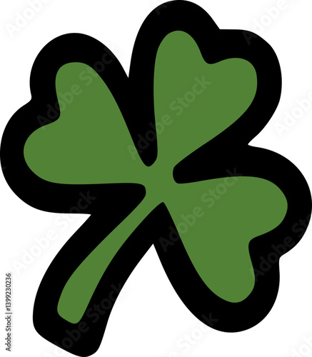 A cheerful and vibrant St. Patrick's Day-themed illustration in a cute, kawaii style. The main character is a smiling leprechaun with a red beard, dressed in a green suit and top hat, surrounded by sh