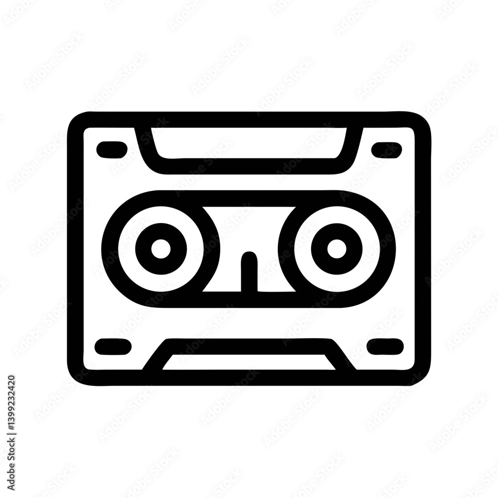 Cassette Tape with Dual Reels Icon Design