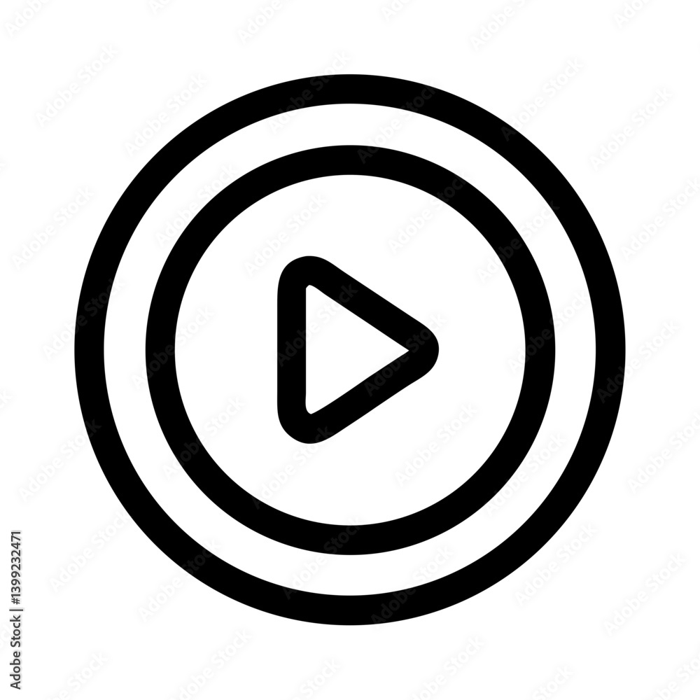 Circular Button with Play Symbol Icon Design Circular Button with Play Symbol Icon Design