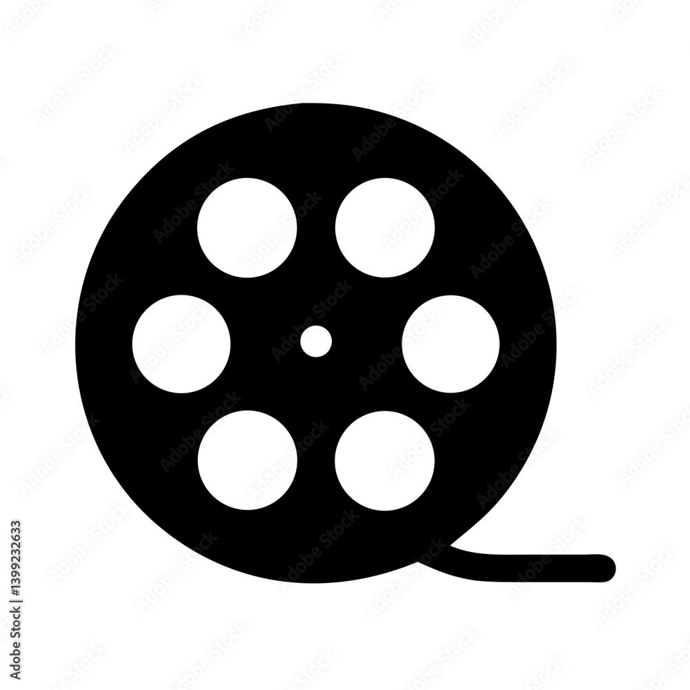 Film Reel with Multiple Holes Icon Design Film Reel with Multiple Holes Icon Design
