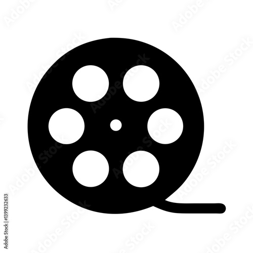 Film Reel with Multiple Holes Icon Design