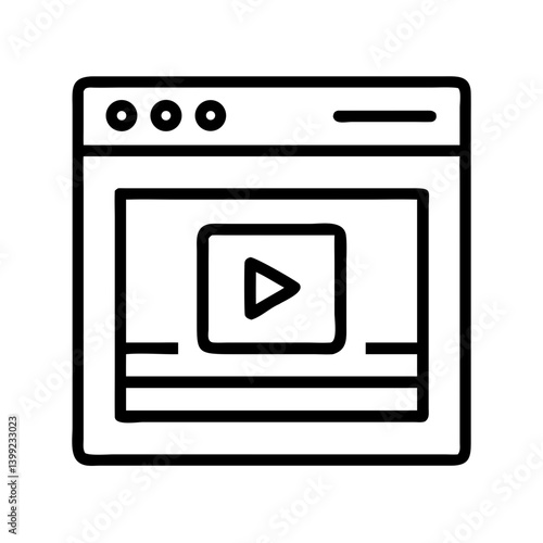 Video Player on Web Browser Icon Design