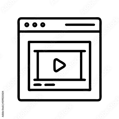 Video Player on Web Browser Icon Design