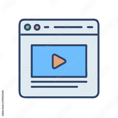 Video Player on Web Browser Icon Design