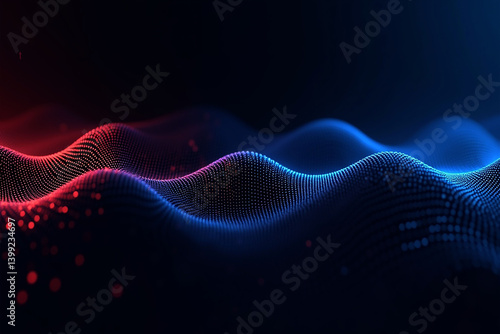 Abstract fractal waves glow with blue and black energy lines in a futuristic motion design.