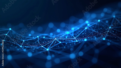 Abstract blue digital backdrop with light lines and fractal patterns evokes a sense of technology and motion.