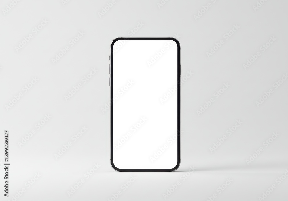 A phone with a blank screen isolated on white background A phone with a blank screen isolated on white background
