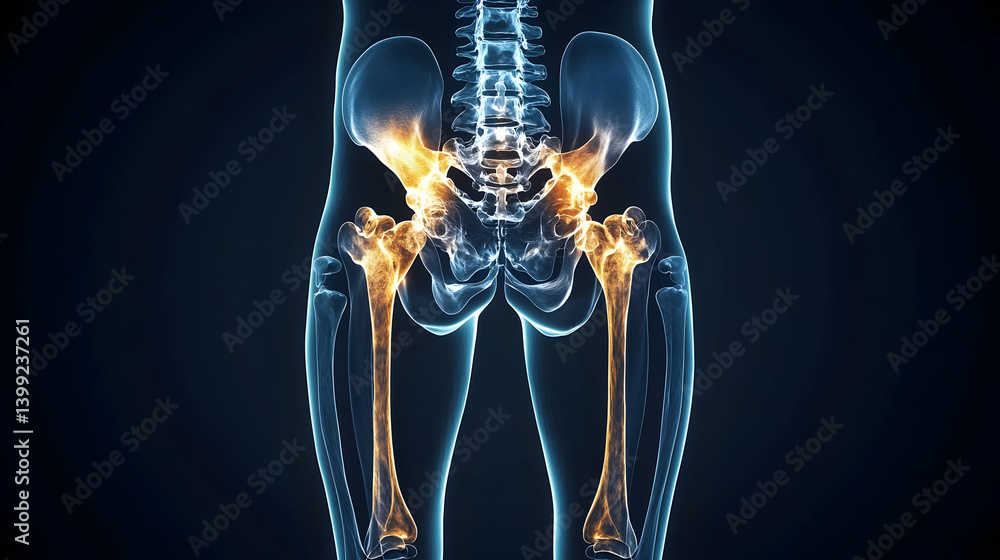 Detailed Illustration Of Hip And Thigh Bones Anatomy Detailed Illustration Of Hip And Thigh Bones Anatomy
