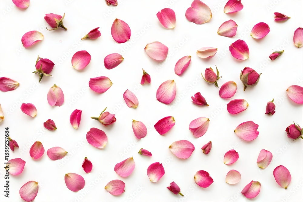 Pink Rose Petals and Buds