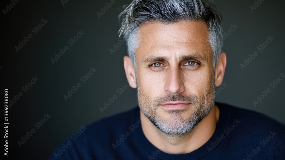 Obraz premium Mature man with gray hair and a beard