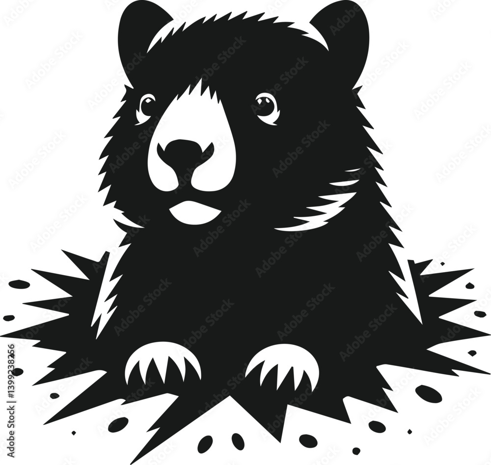 Vector silhouette of a wombat Vector silhouette of a wombat