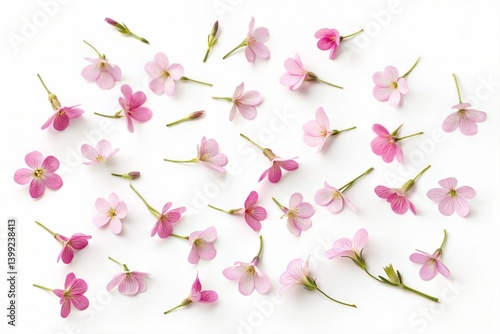 Obraz na płótnie Pink Flowers on White Background w salonie