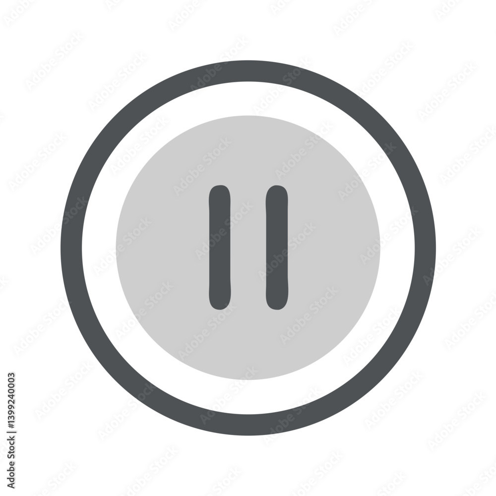 Circular Button with Pause Symbol Icon Design Circular Button with Pause Symbol Icon Design