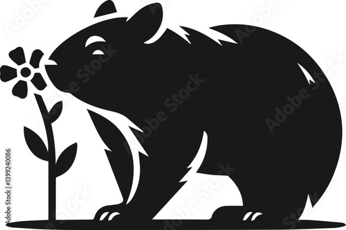 Vector silhouette of a wombat